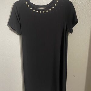 Michael Kors Black Mini Dress with Gold Accents